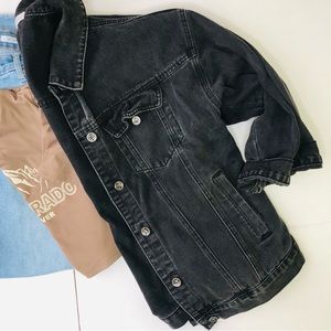 Black denim jacket